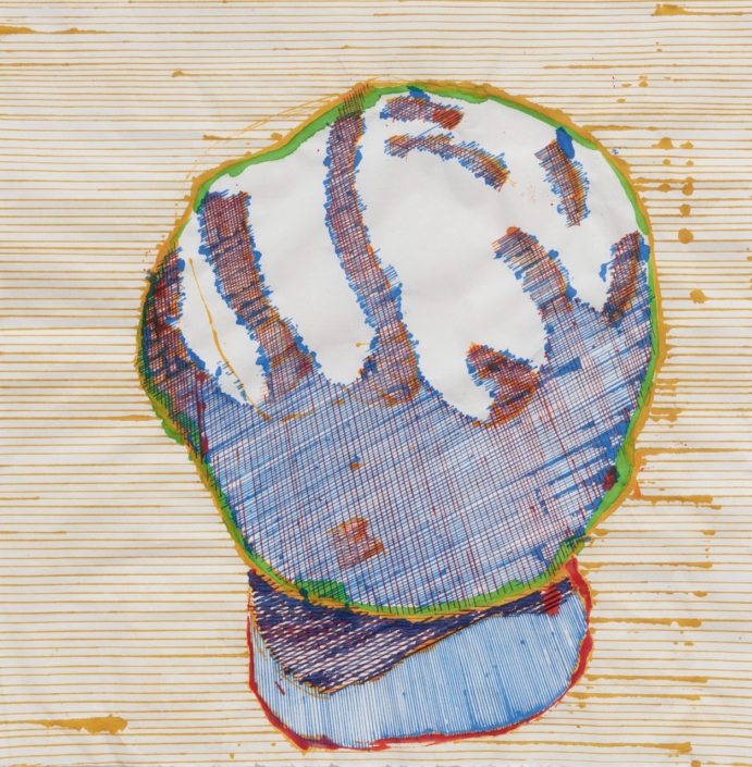 Peter Soriano, «SnBall #10», 2022, Tinte auf Japanpapier, 34,5 x 34 cm