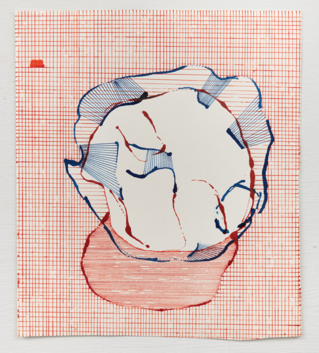 Peter Soriano, «SnBall #24», 2022, Kugelschreiber auf Papier, 32,5 x 28 cm