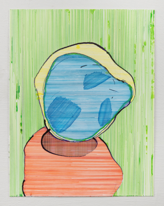 Peter Soriano, «SnBall #28», 2022, Kugelschreiber auf Papier, 32 x 25 cm