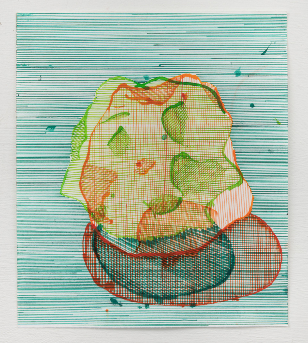 Peter Soriano, «SnBall #29», 2022, Kugelschreiber auf Japanpapier, 31 x 26,5 cm