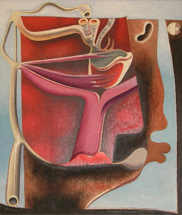 Otto Tschumi, «paysage physionomique», 1938, Öl auf Malpappe, 46,3 x 39 cm